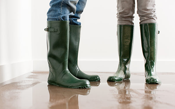rain boots in flood